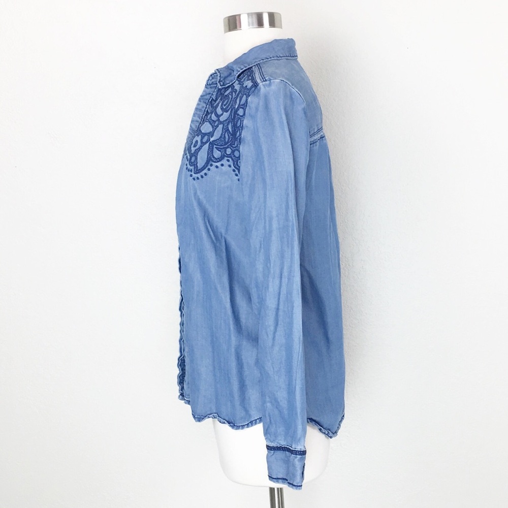Holding Horses Embroidered Chambray Button Down - Picture 6 of 8